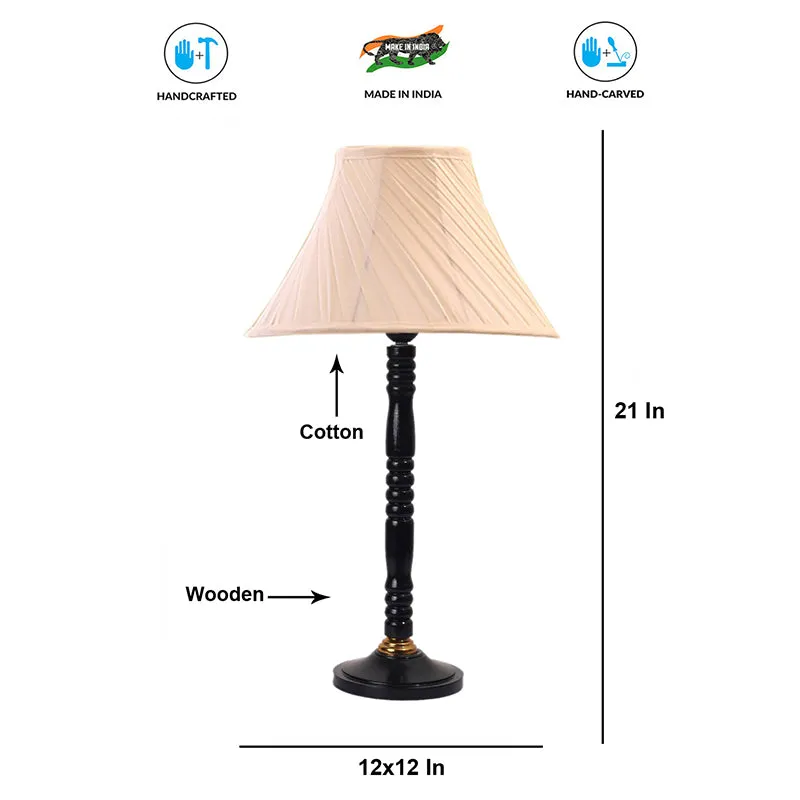 Harbor Light Table Lamp With Wooden Base - Ivory,Black media 4
