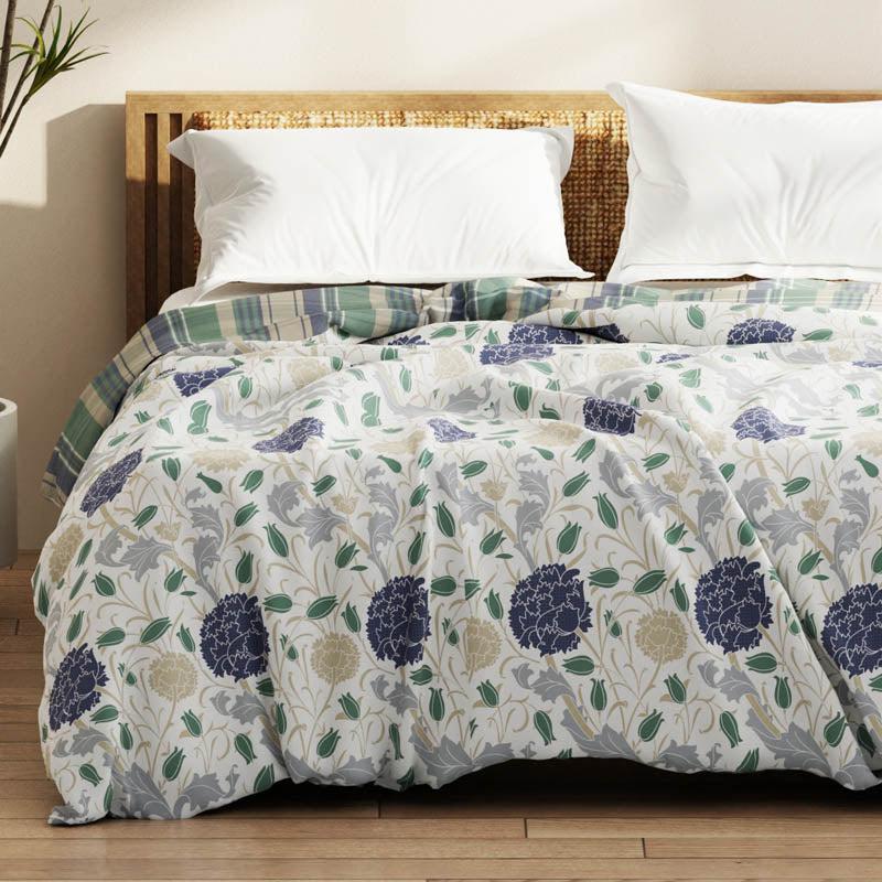 Esco Floral Reversible Microfiber Comforter (Green) - 150 GSM media 3