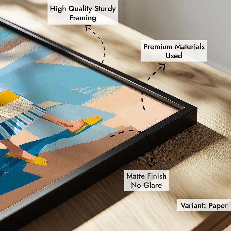 Alira Travel Illustration Canvas Wall Painting With Black Frame media 6