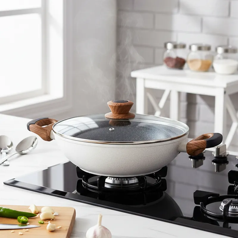 Bergner Nano Sear Non-Stick Kadhai With Lid (28 cm) - 3300 mL media 1