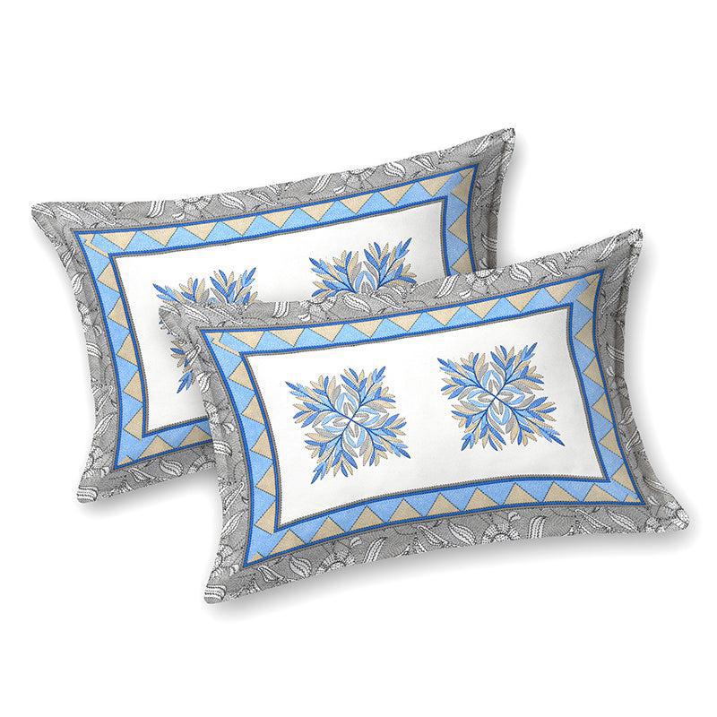 Nidra Nector  Floral Cotton Bedsheet (Blue) - 150 TC media 6