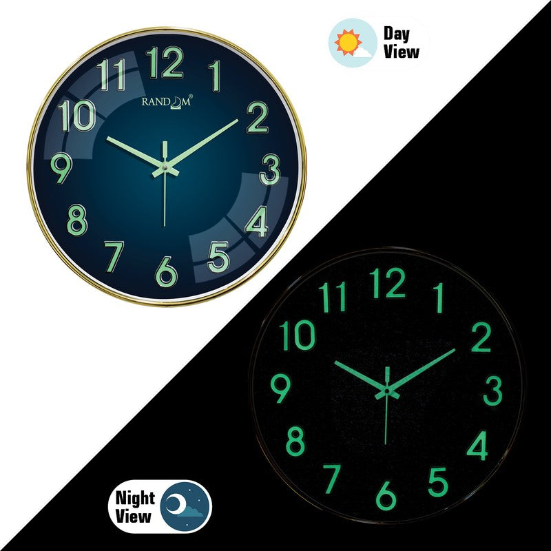 Elvric Round Modern Plastic Wall Clock - Blue media 4
