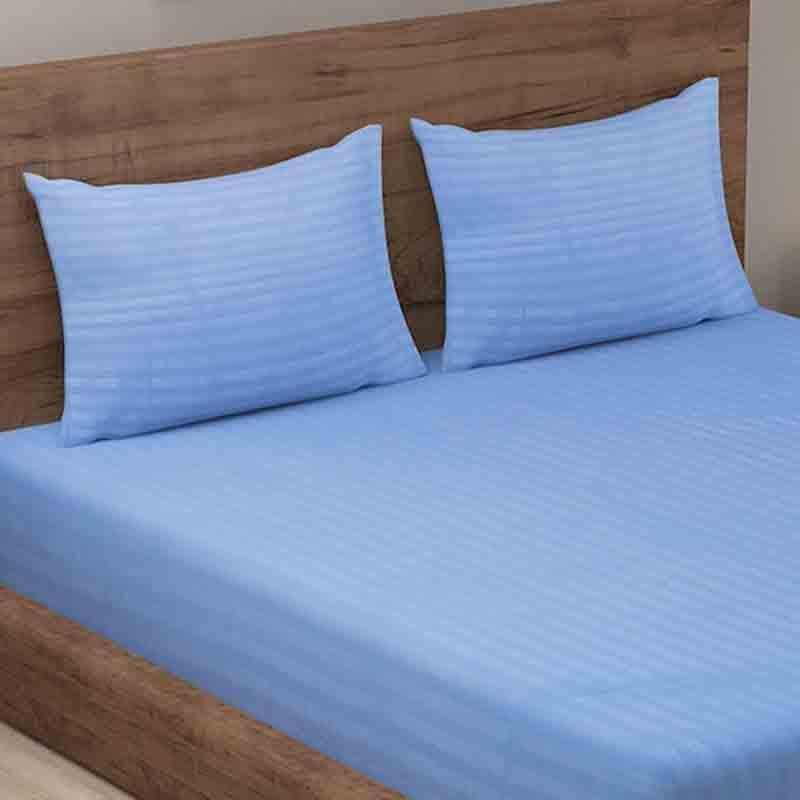 Striped Wonder Bedsheet (Blue) - 130 GSM media 4