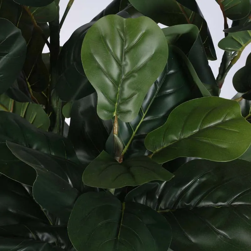 Faux Lush Fiddle Leaf Fig Plant With Black Plastic Pot - 6 Feet media 4