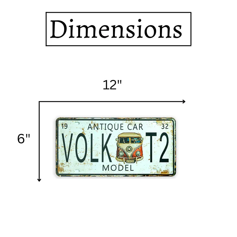 Volkz T2 Model Antique Care Retro Metal Wall Accent media 5