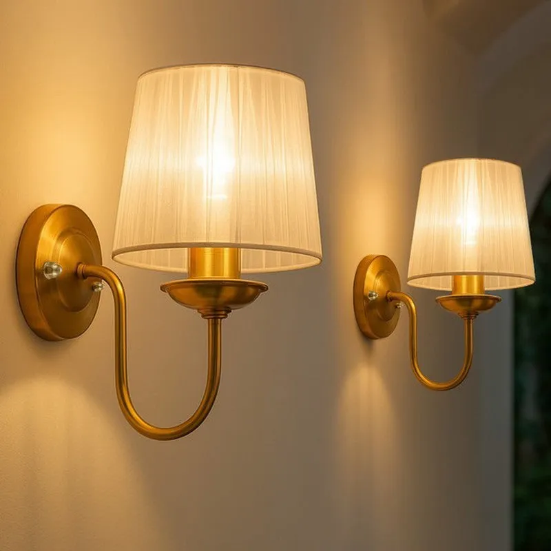 Pleat Carva Metal Wall Lamp (Gold) - Set Of Two media 1