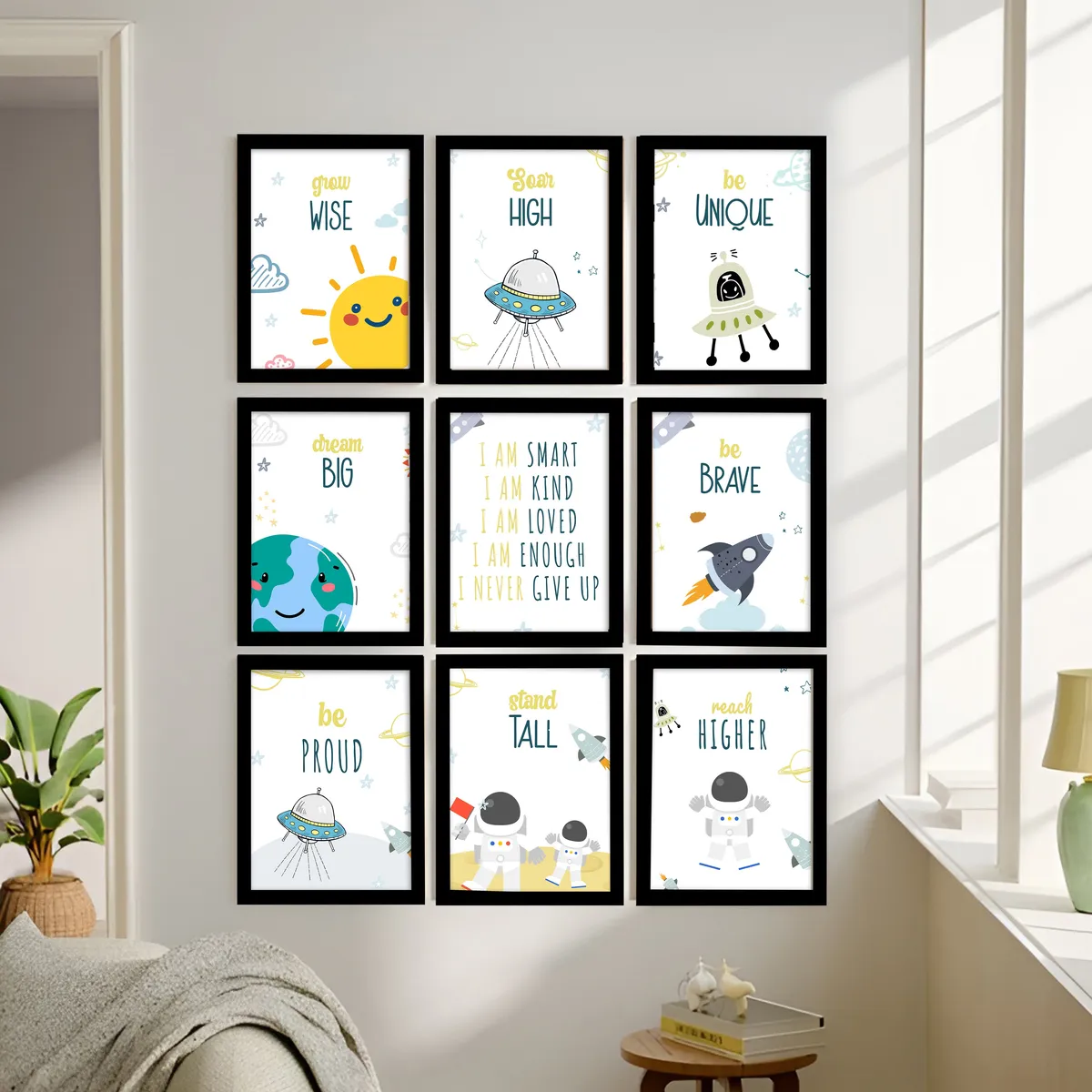 Galaxee Kids Space Wall Painting Set With Frame - Set Of Nine media 7