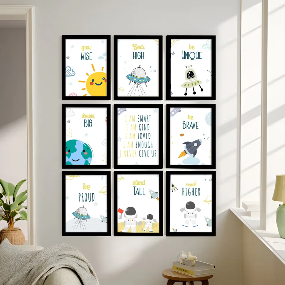 Galaxee Kids Space Wall Painting Set With Frame - Set Of Nine media 7