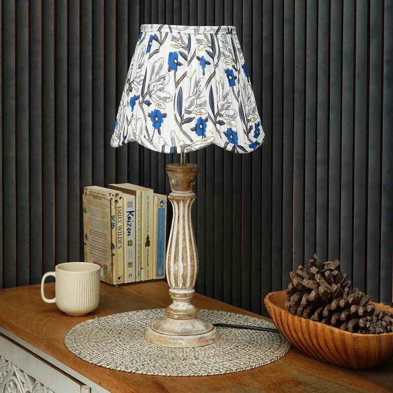 Wild Foliage Wooden Base Cotton Table Lamp - Multicolor media 3