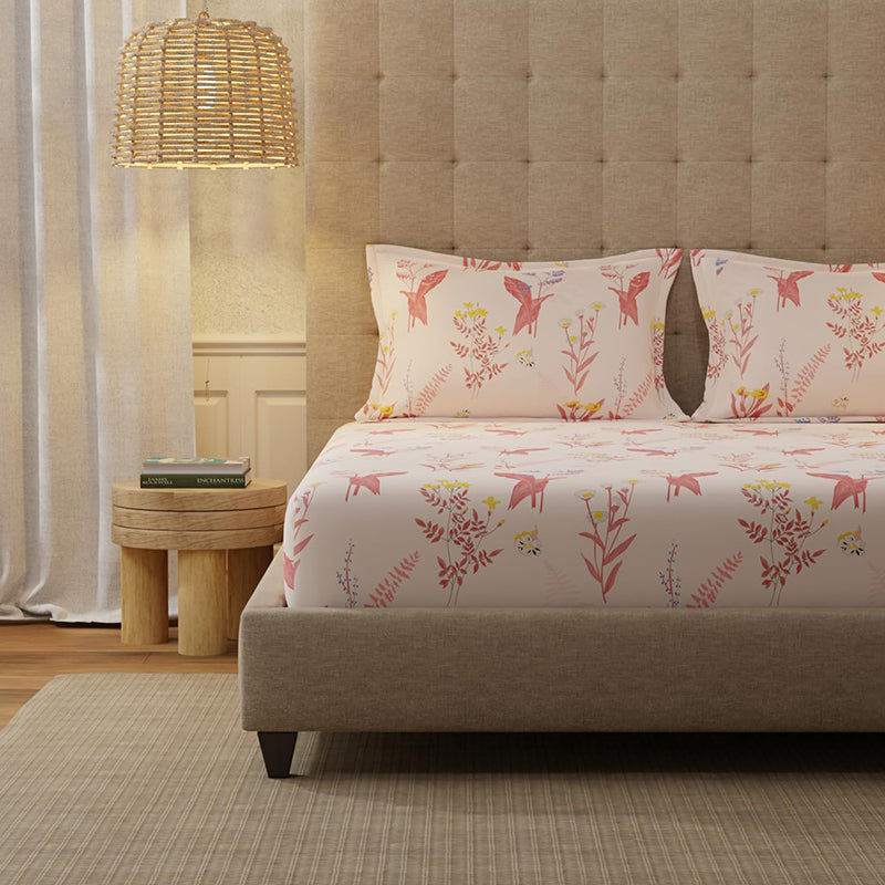 Urban Space Whisper Peach Cotton Bedsheet - 200 TC media 6