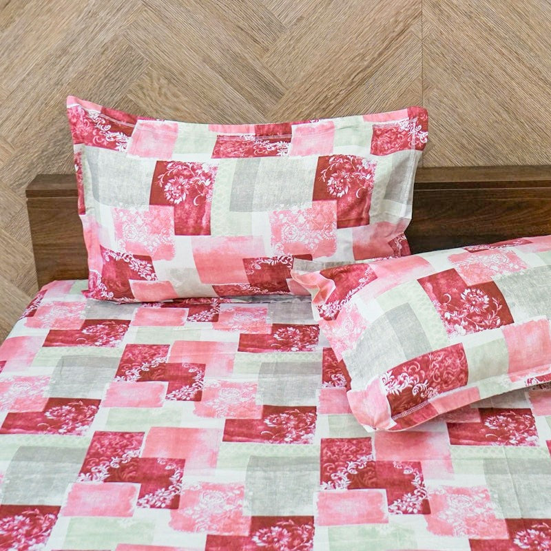 Cubescape Cotton Bedsheet (Maroon) - 180 TC media 4