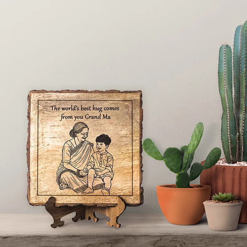 Grandma's Hug Wood Showpiece - Square media 1