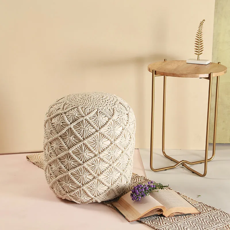 Boho Thread Macrame Pouffe media 1