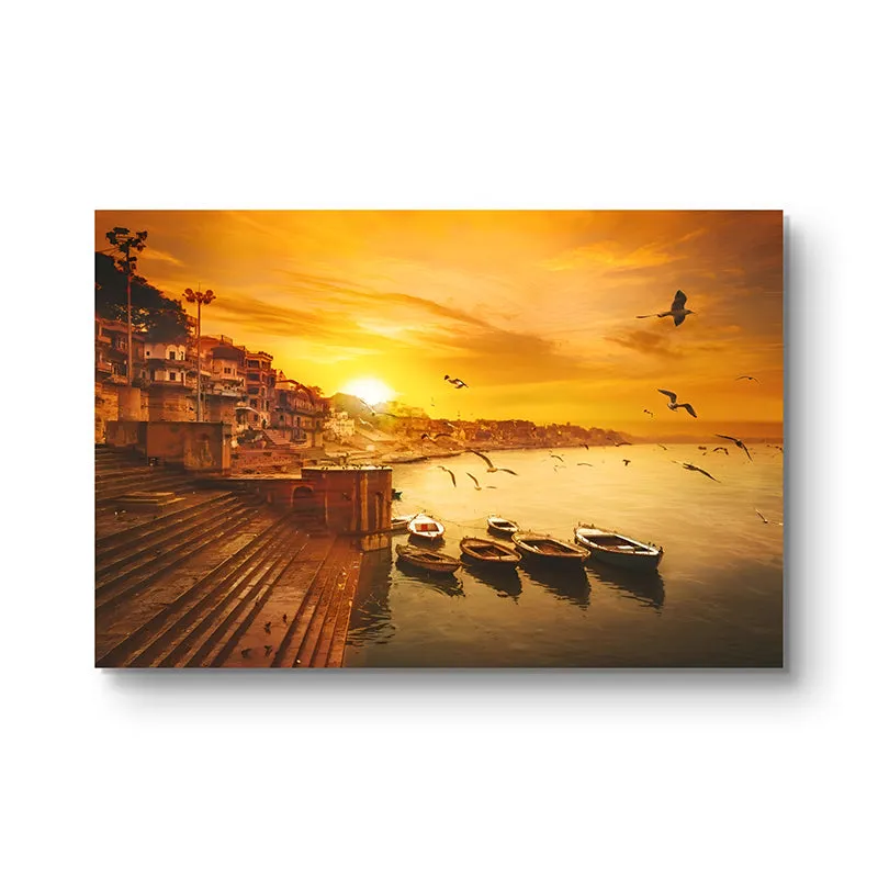 Sunset Ghats Wall Painting media 3