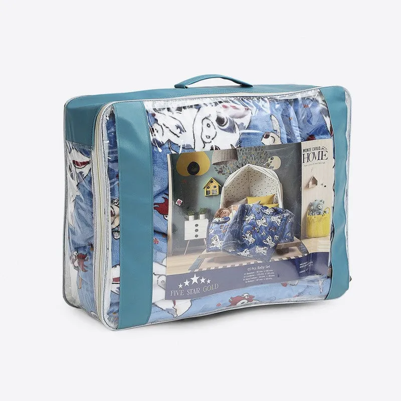 Monte Carlo Whimsical Cow Kids Blanket (Blue) - 1400 GSM media 7