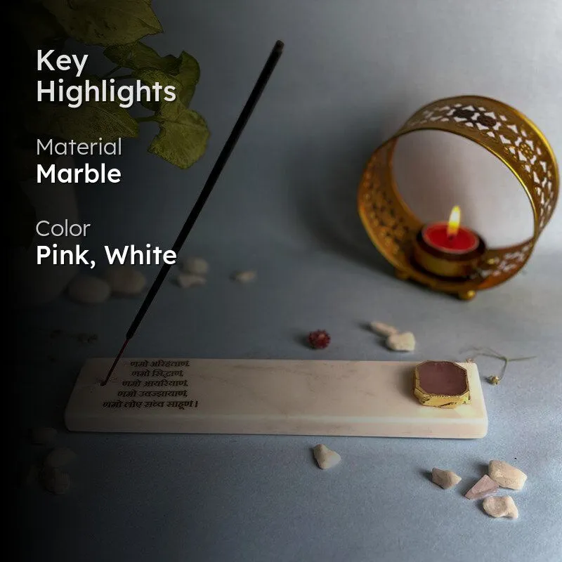 Namokar Incense Holder With Rose Quatrz Plating - Pink media 2