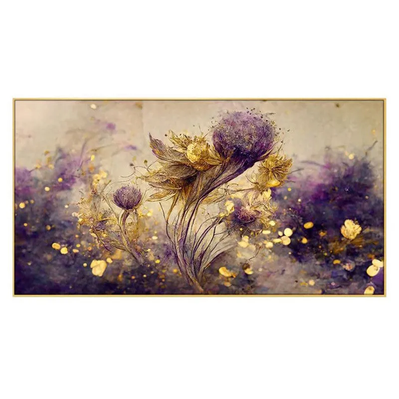 Amethyst Floral Canvas Wall Painting With Frame media 4