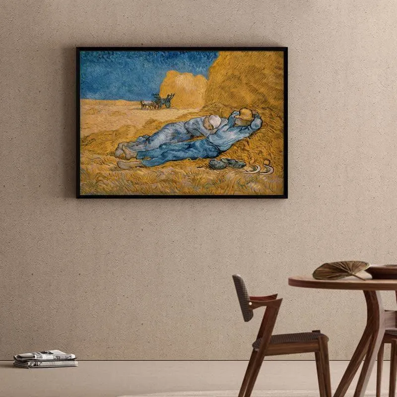The Siesta By Vincent Van Gogh - Black Frame media 1