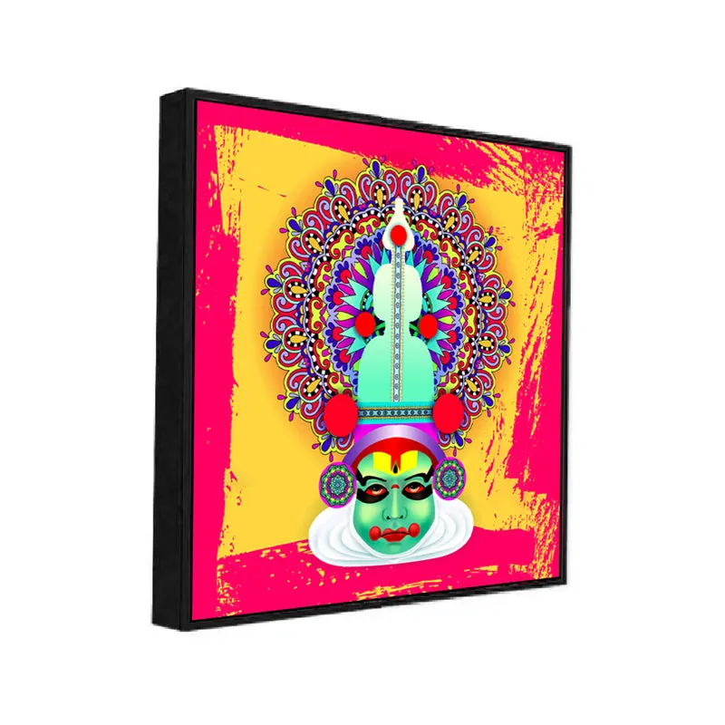 Vibrant Kathakali Canvas Wall Art With Frame media 3