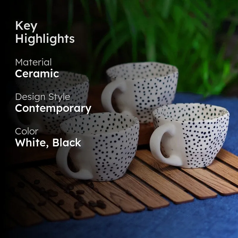 Chevron Ceramic Coffee Mug (230 mL Each) - Set Of Four media 2