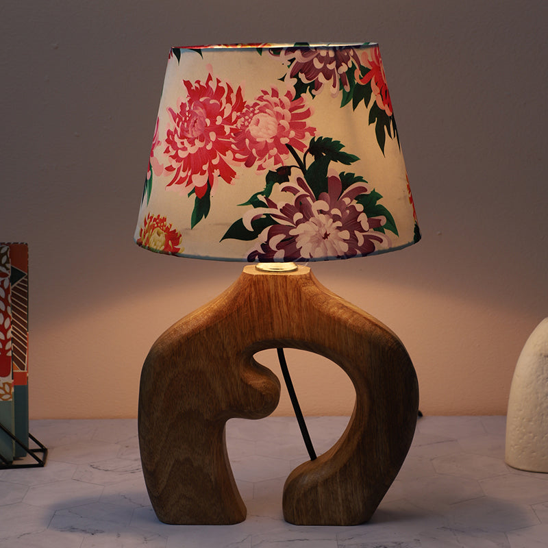 Miyabi Stag Printed Mango Wood Table Lamp - Multicolor