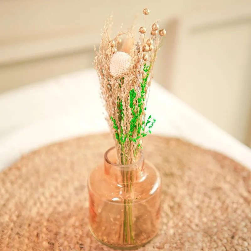 Woodland Fleur Dried Flower Bunch With Glass Vase - Two Piece Set media 5
