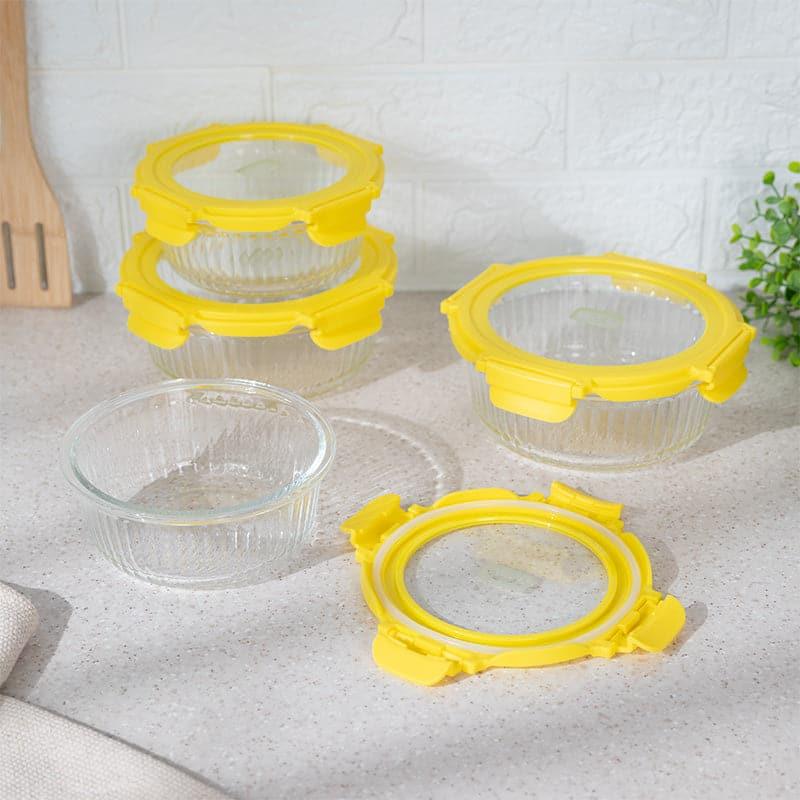 Iva Glass Lunch Box (620 ML/950 ML) - Set Of Four