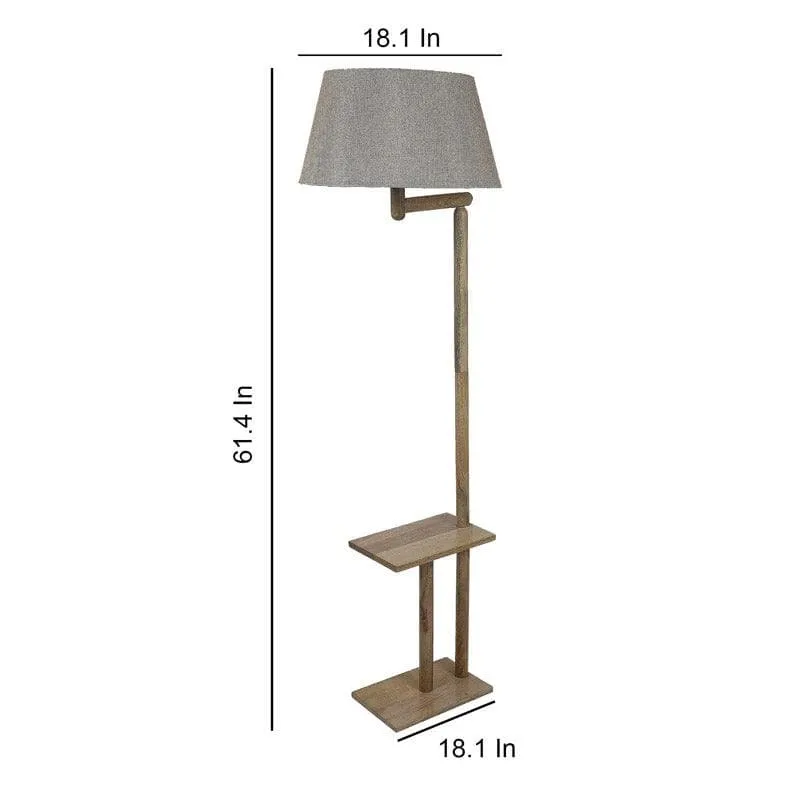 Eartha Enya Floor Lamp With Shelf - Light Beige media 5
