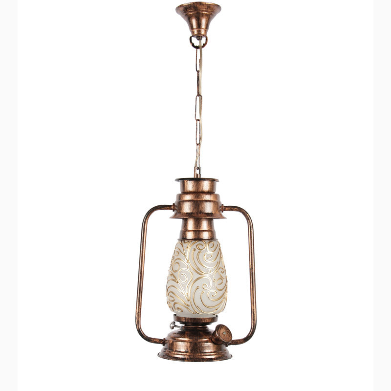Saagar Mosaic Lantern Glass Ceiling Lamp - Copper media 5