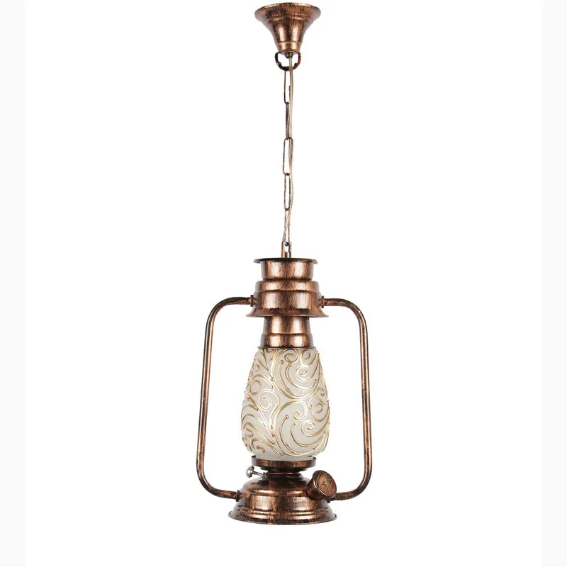 Saagar Mosaic Lantern Glass Ceiling Lamp - Copper media 5
