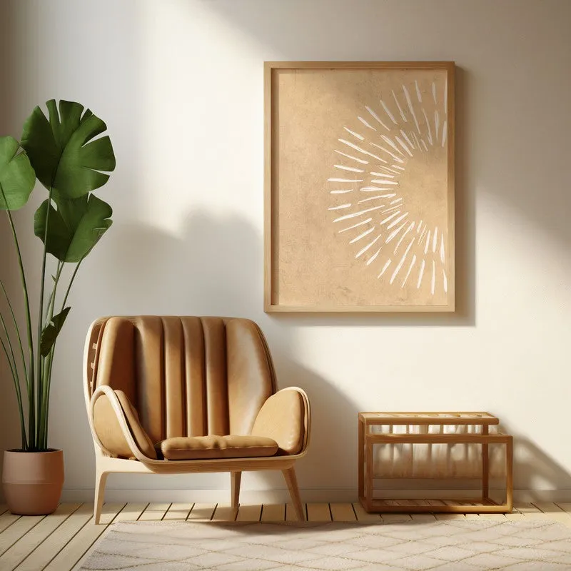 Golden Radiance Canvas Wall Painting With Brown Frame media 6
