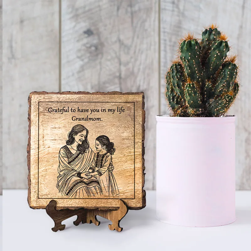 Grateful To Grandma Wood Showpiece - Square media 1