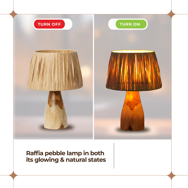RaffLit Rattan Mango Wood Table Lamp - Beige media 4