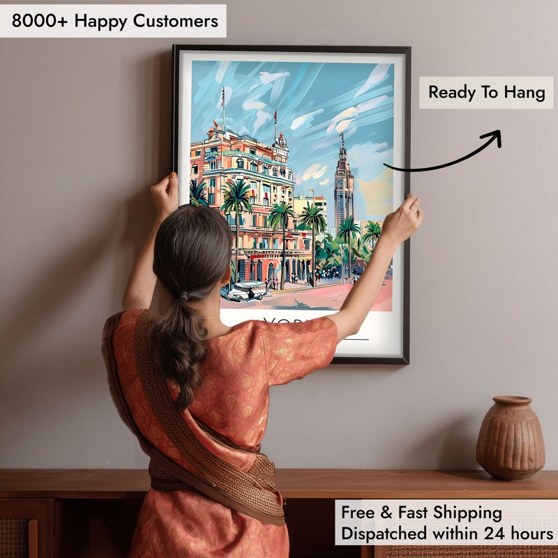 Vintage York Framed Canvas Wall Painting media 6