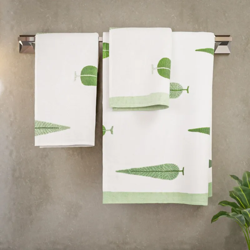Palm Whisper Cotton Towels (Green) - Three Piece Set media 3