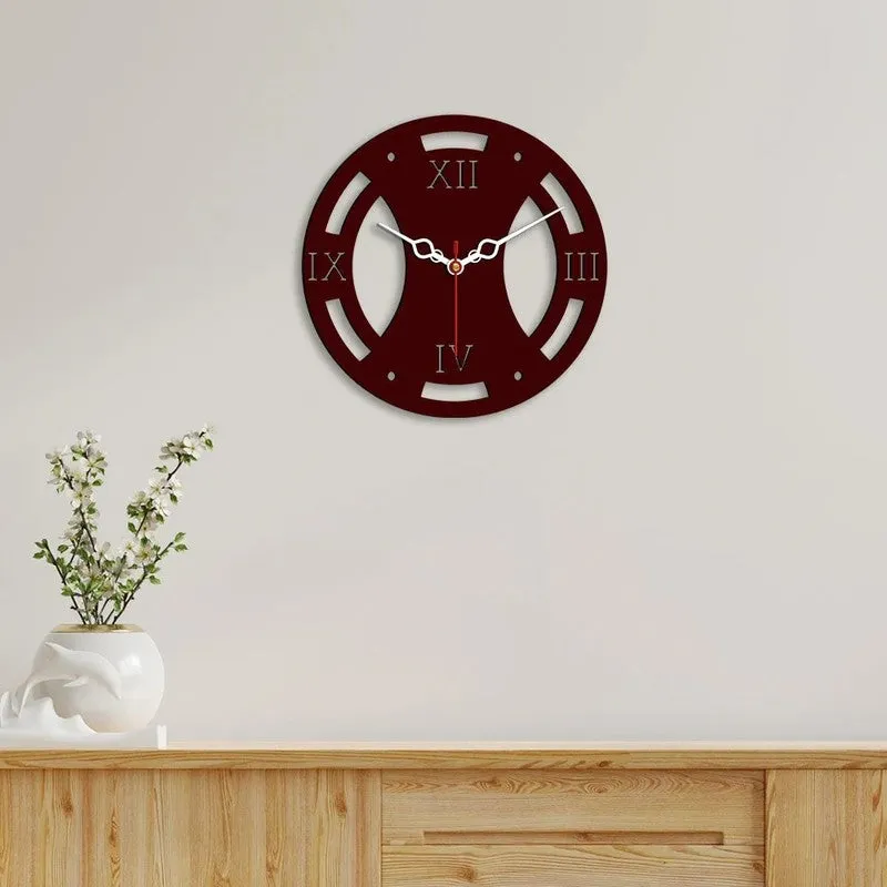 Heritage Maroon Wooden Wall Clock media 4