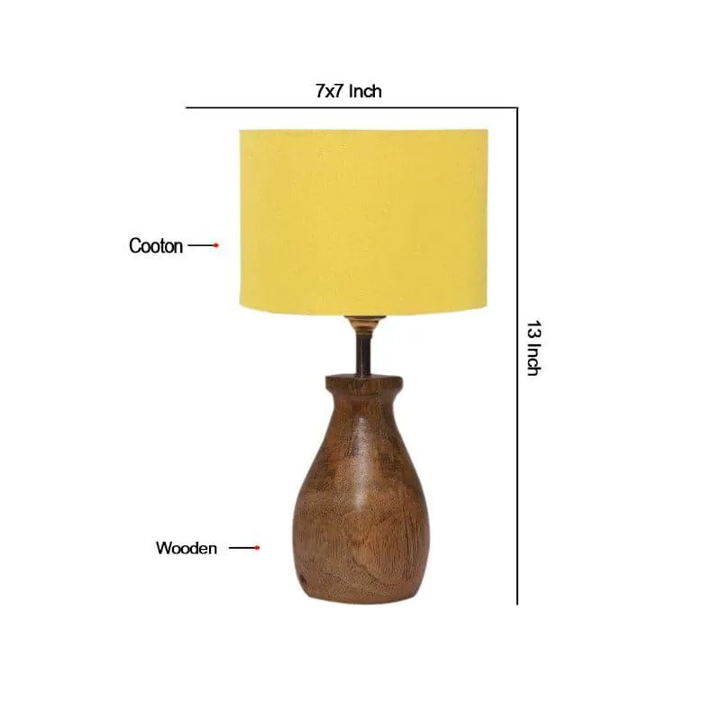 Sheldo Fabric Table Lamp - Yellow,Brown media 5