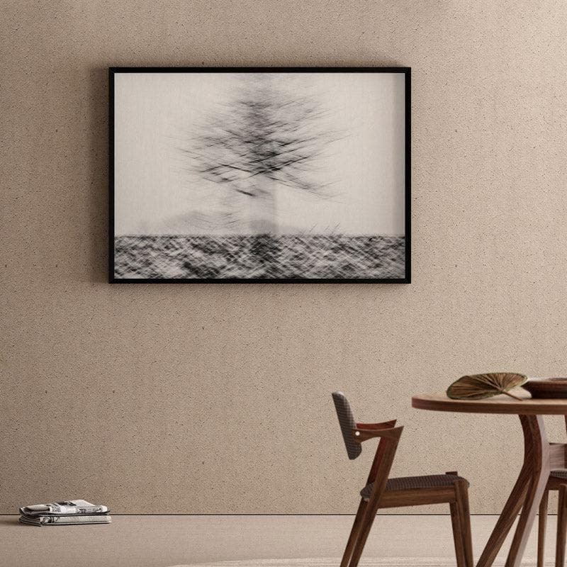 Snow Blur Canvas Wall Painting - Black Frame