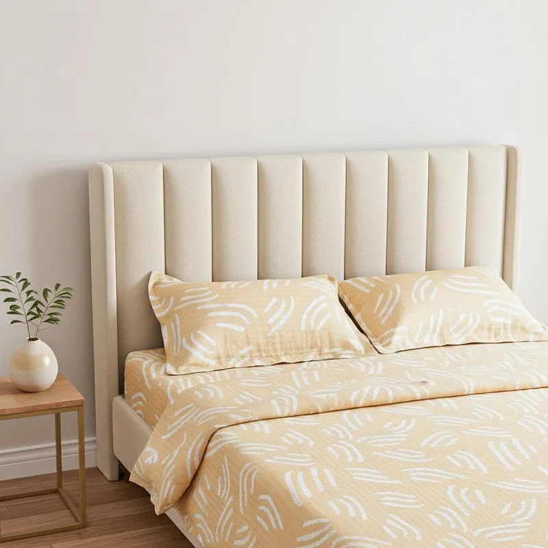 Autumn Bliss Cotton Bedsheet (Yellow) - 200 TC media 3
