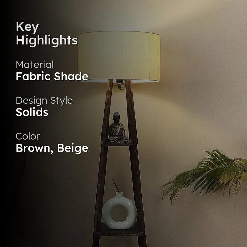 Seasa Wistera Floor Lamp With Shelf - Beige media 2