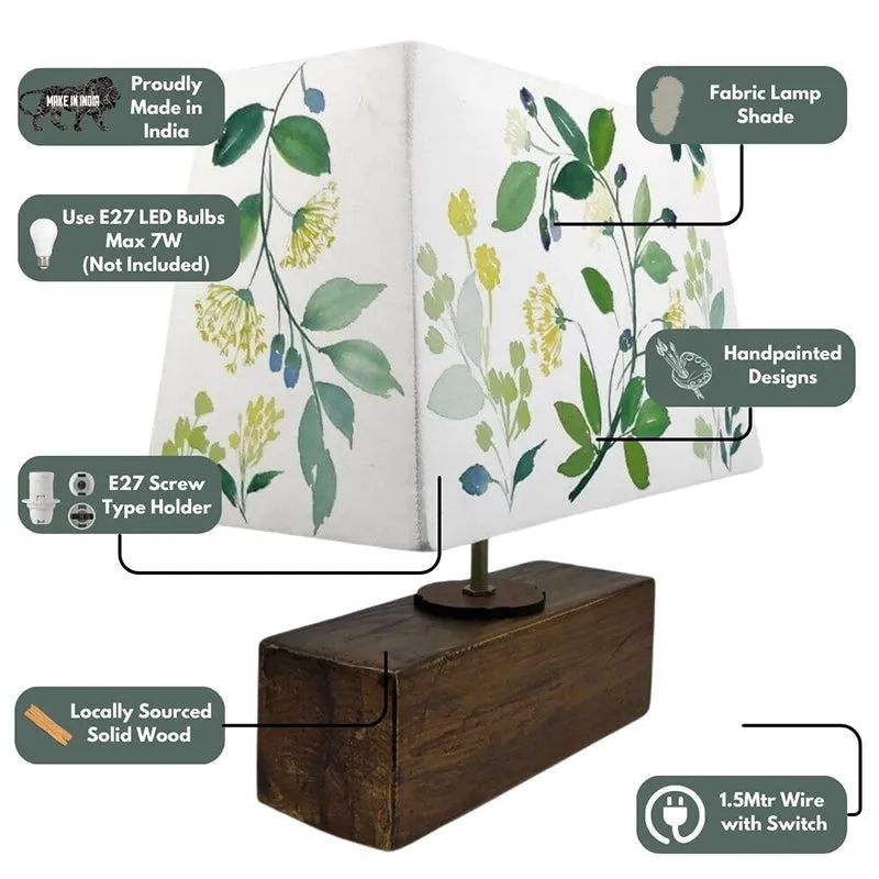 Fijo Flora Handpainted Fabric Table Lamp - Multicolor media 4