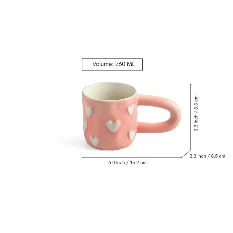 Heart Ceramic Coffee Mug (260 mL Each) - Set Of Two media 7