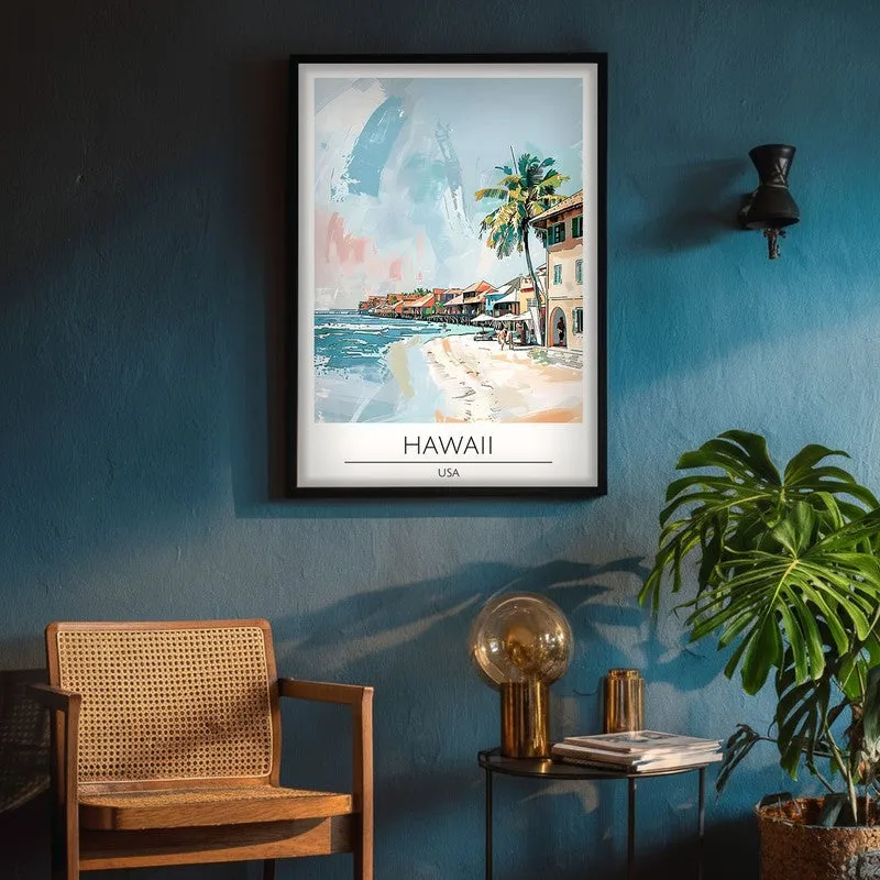 Vintage Hawaii Framed Canvas Wall Painting media 4