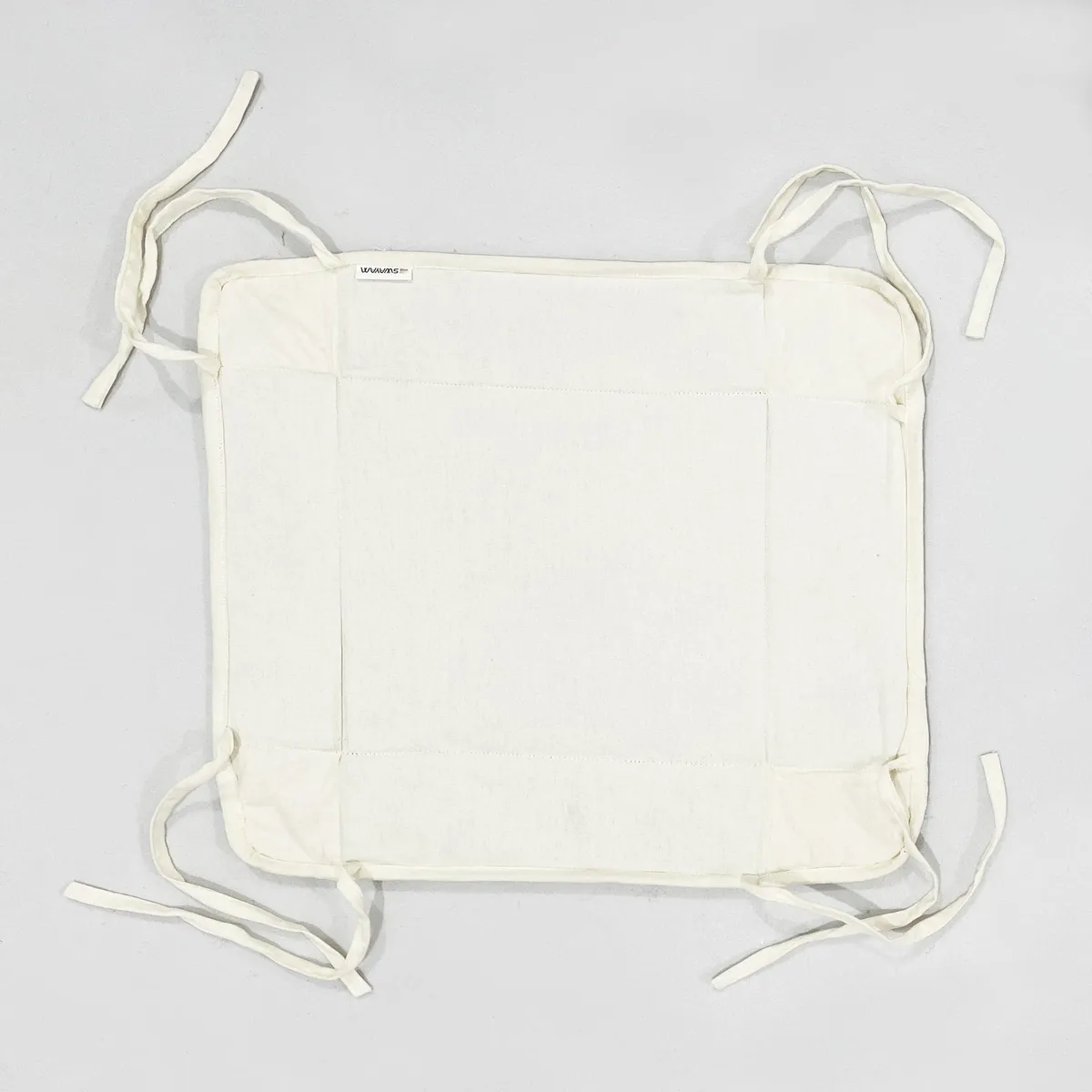 Flat lay of the bread basket opened out with corner ties