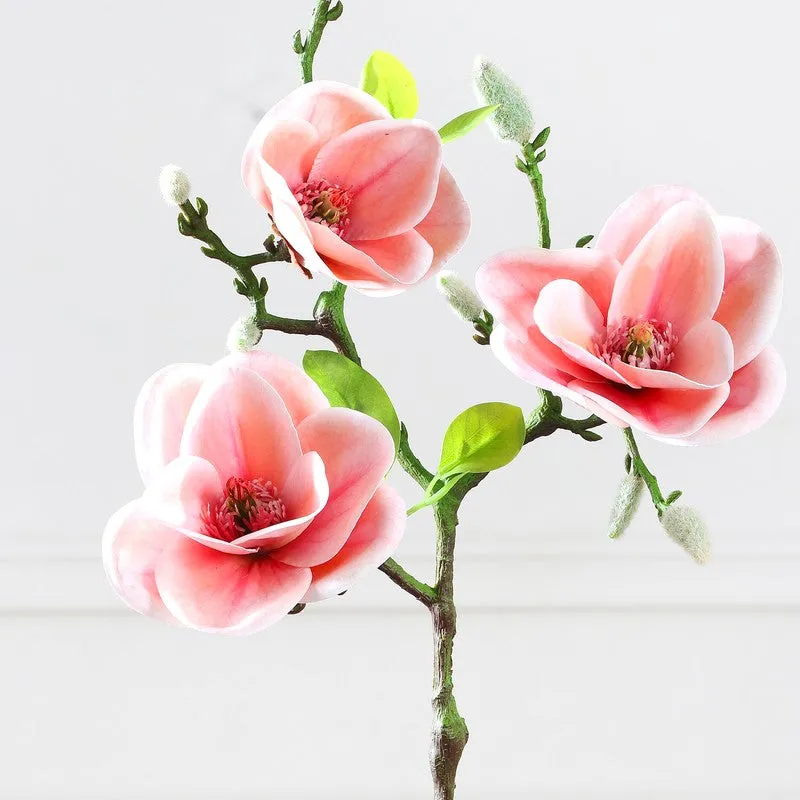 Magnolia Bloom Artificial Flower Stem - Peach media 5