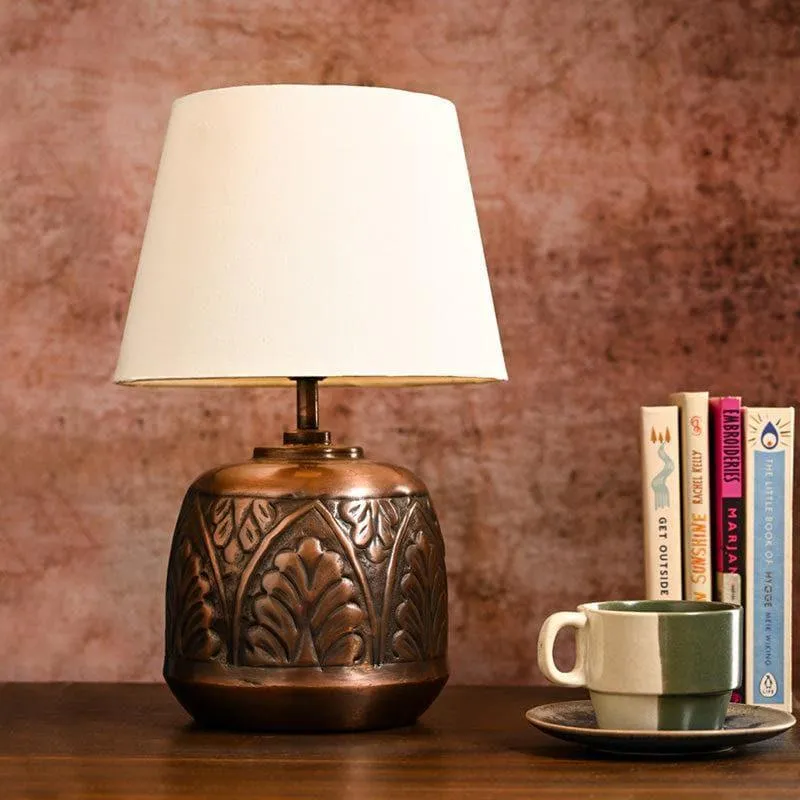 Fiza Etched Fabric Table Lamp - Copper,White media 3