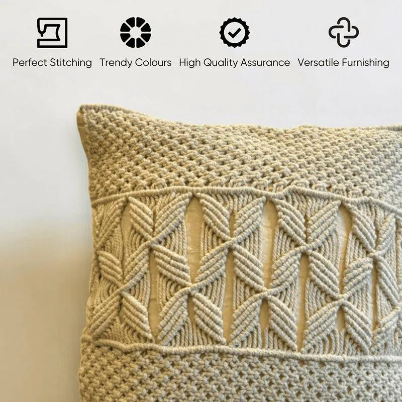 Studio String Macrame Knotwork Cotton Cushion Cover media 4