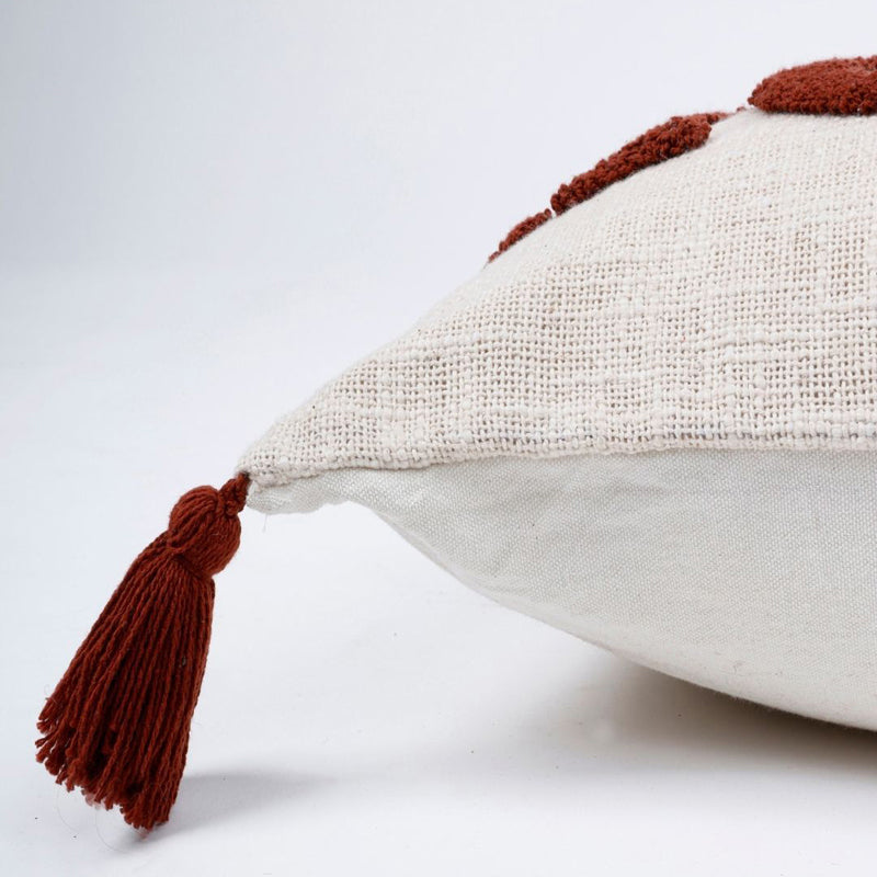 Home Tassle Tufted Cushion Cover Set (Maroon) - Set Of Two media 7