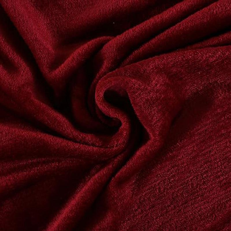 Sarva Solid Cotton Flannel Bedsheet (Maroon) - 190 GSM media 3