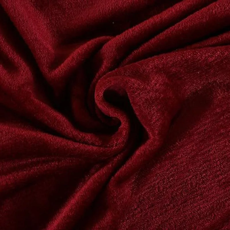 Sarva Solid Cotton Flannel Bedsheet (Maroon) - 190 GSM media 3